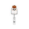 Skull Flower Id Tag Badge Holder With Retractable Badge Reel Cards Storage Organizer For Nurses Employee Pass Work Card Holder