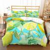 Lemon Duvet Cover Set Fresh Fruits Pattern Polyester Comforter Cover King Queen Twin Full Size For Kids Teens Adults Bedding Set