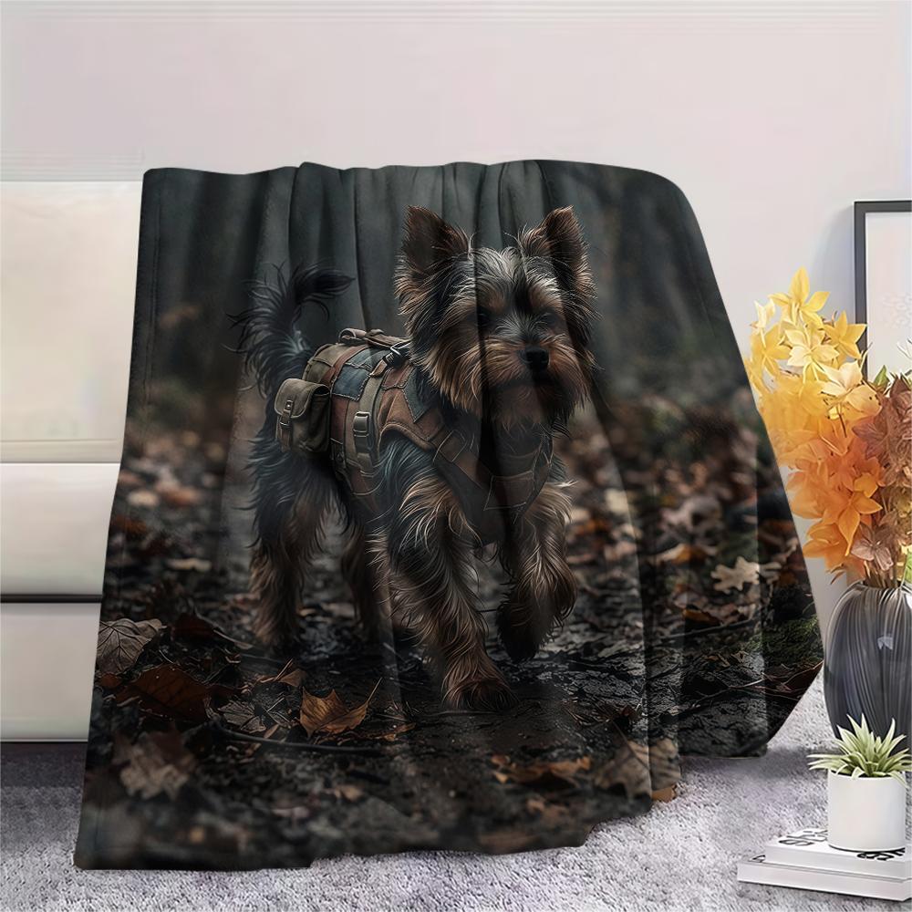 Hiking Animals Print Flannel Blanket,High Quality Comfortable for All Seasons,Home Decor,Warmth and Comfort,Perfect for Christmas Gifts