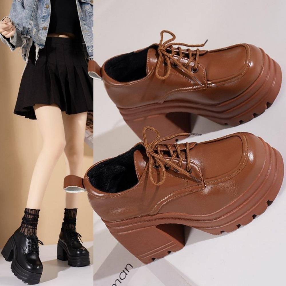 new Female Shoes Lolita Shoes for Women Mary Jane New Lace Up Loafers Girls Students JK Uniform High Heels Platform Shoes autumn