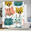 Vibrant Cat Shower Curtain Set Modern Animal Design for Bathroom Decorations 72x84 Inches