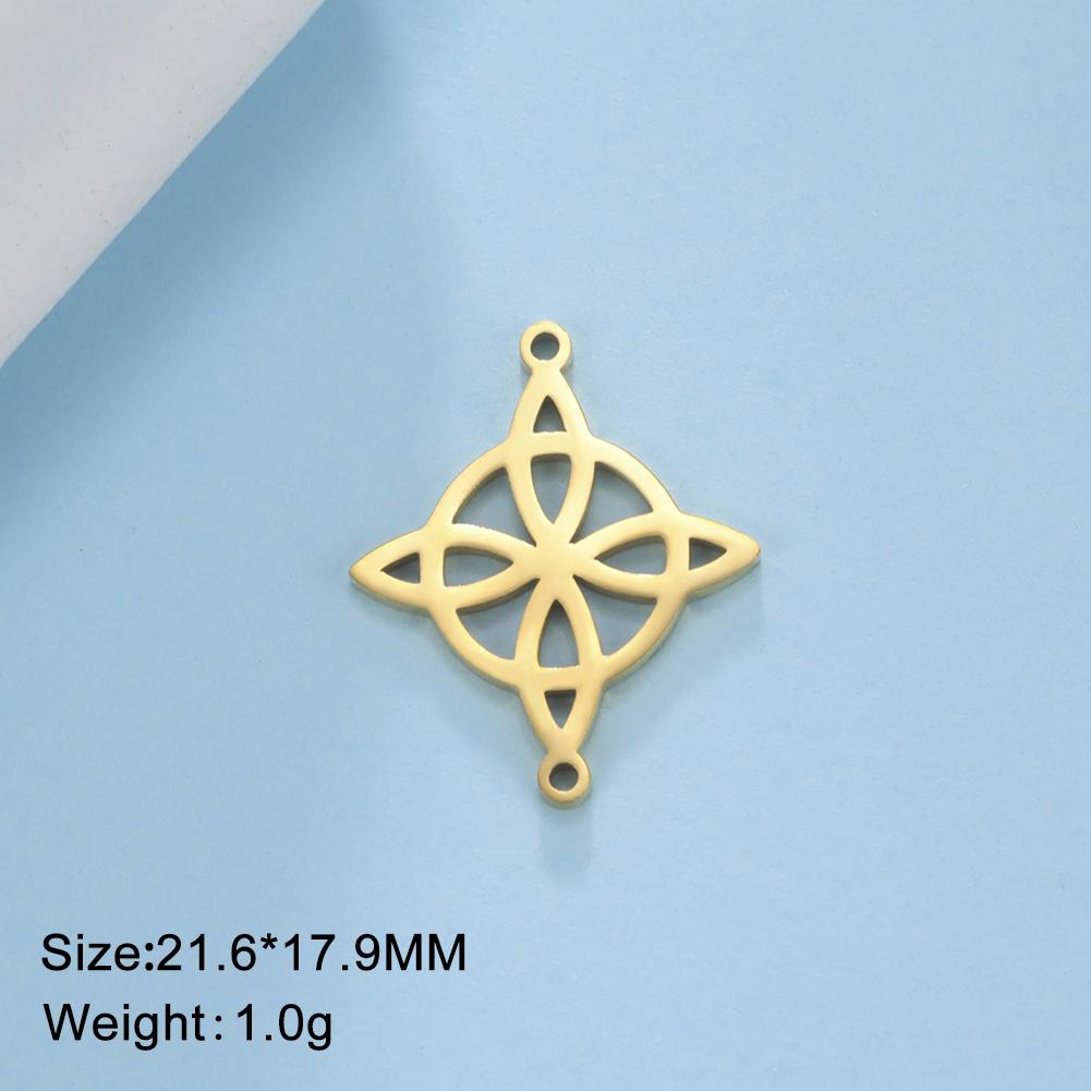 Teamer 5pcs Witch Knot Charm Vintage Knot Amulet Stainless Steel Charms for Bracelet Jewelry Making Accessories Wholesale