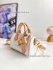 2025 White Sancai Cowhide Bowknot Crossbody & Shoulder Bag