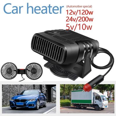 Car Heater Fan Portable Electric Cooling Heating 120W 200W  Auto Defroster Automobile Windshield Defogger Handheld for Winter