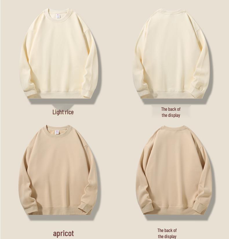 16-kleurige geborstelde katoenen fleece ronde hals casual hoodie voor koppels