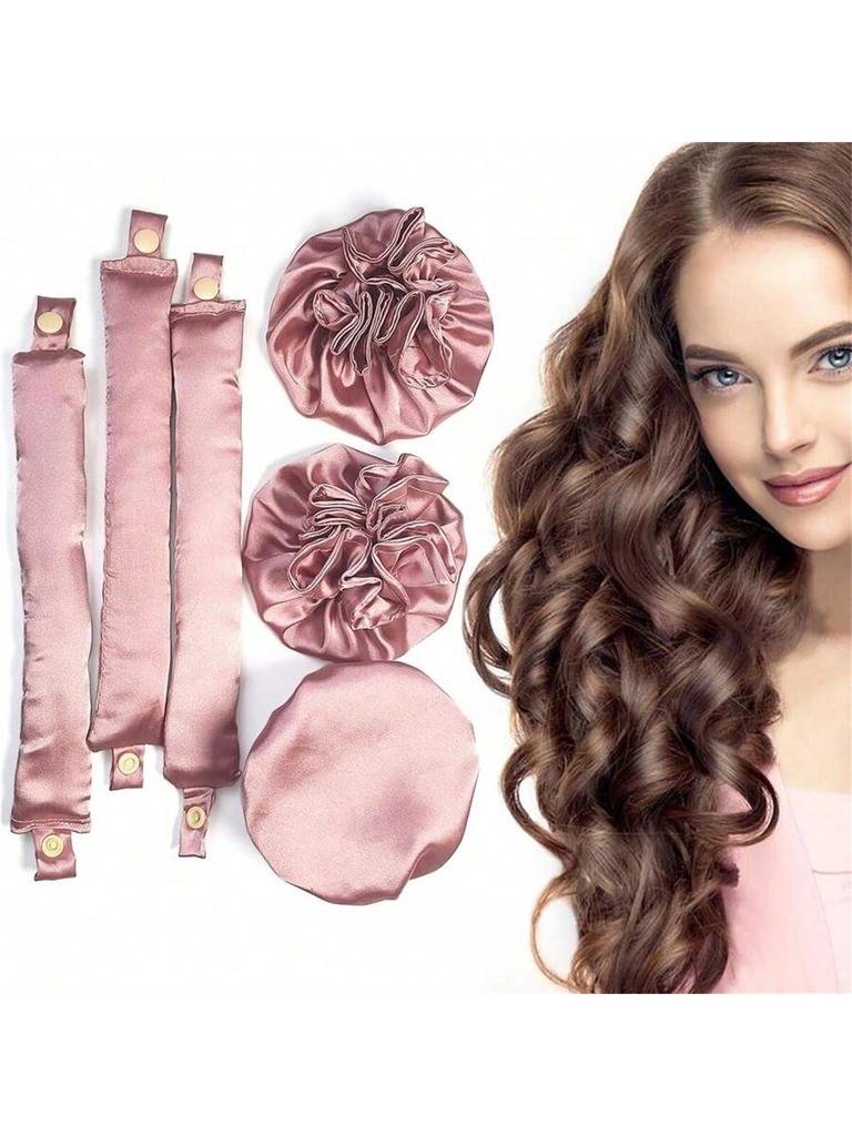 Heatless Hair Curlers Silk Satin Rollers Portable DIY Curly Styling Tool for Sleeping Hair Curls Soft Headband Ribbons Curls Set