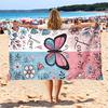 1 Stück Schmetterling Mikrofaser Strandtuch, Romantisches Paar Design, Unverzichtbar für den Strandurlaub, Badetuch & Stranddecke