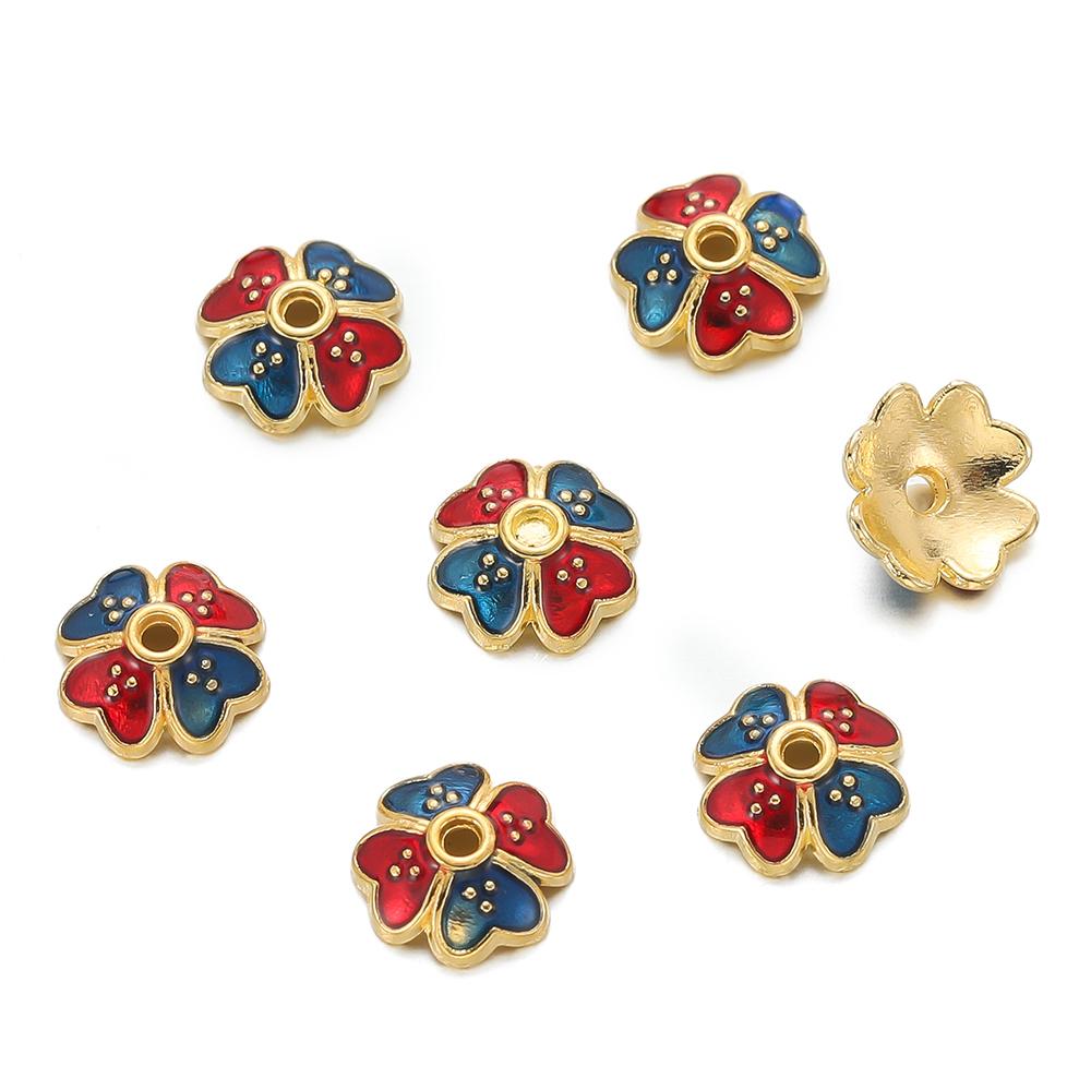 10pcs/lot Metal Loose Spacer Beads Flowers Caps For DIY End Spacer Charms Necklace Bracelets Earring Jewelry Making Craft