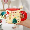 Magnetic Christmas mug high value cute ceramic cup couple with lid spoon office coffee cup couple water
