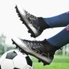 Fashion Men's Soccer Shoes FG/TF Non-Slip Turf Soccer Cleats Training Shoes Star Design Lace Up Outdoor Sneakers High Top Football Boots