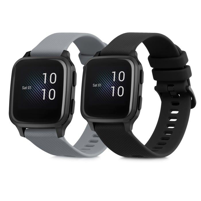 Garmin Venu Sq Music Smartwatch Band TPU silicone Black/Gray 2 pack