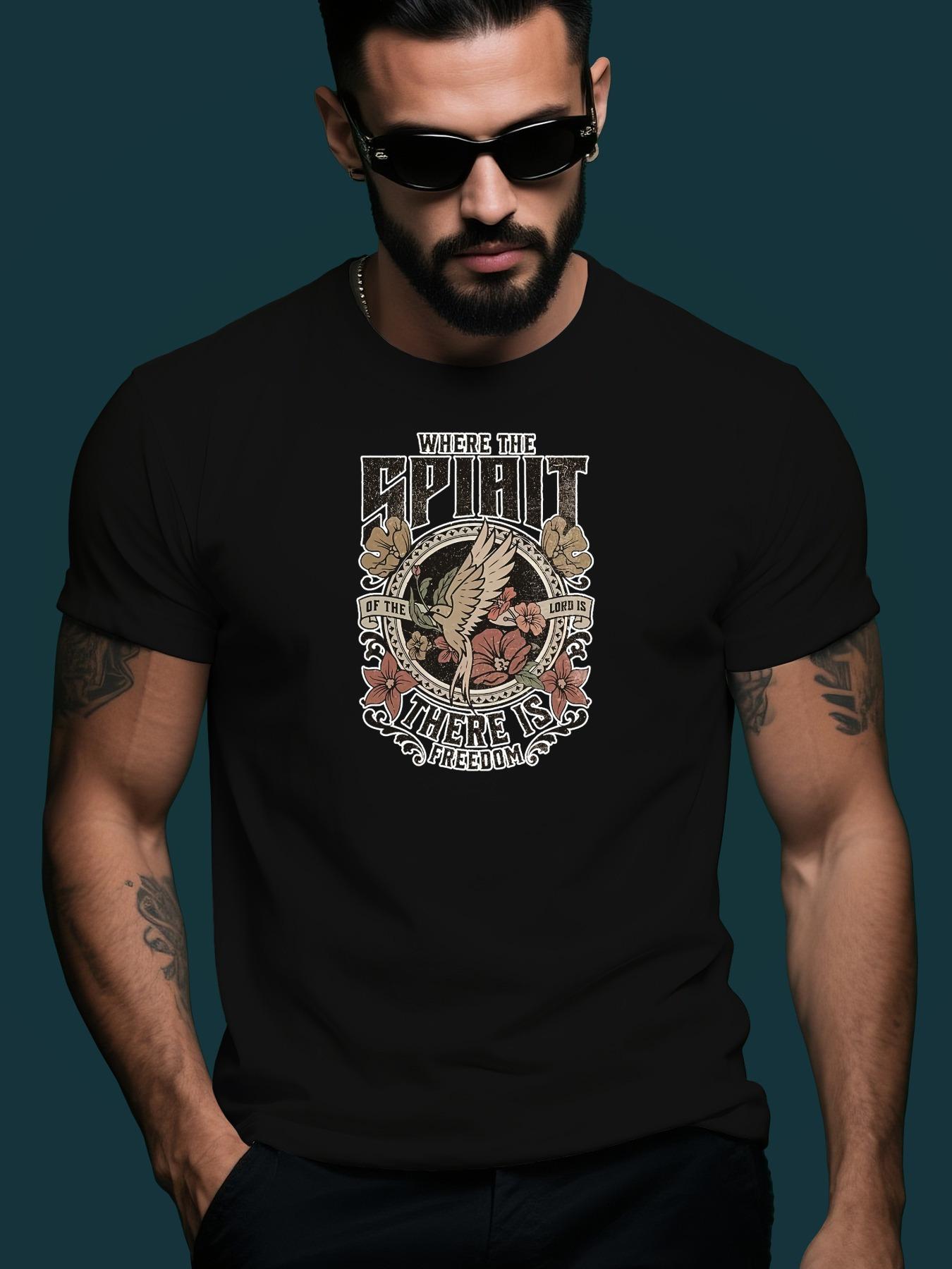 Spiait Bird Trendy Streetwear Summer Casual Round Neck Sh... M