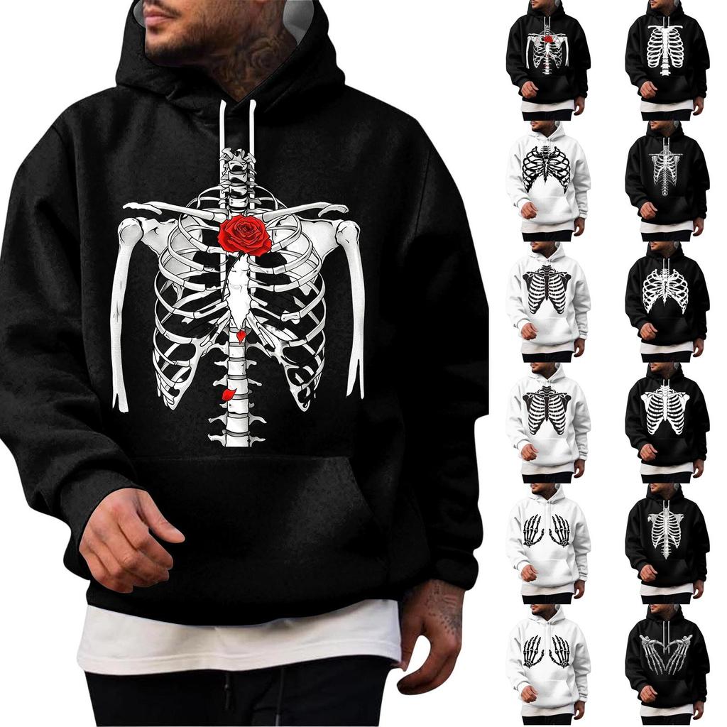 Men's Hooded Halloween Print Hoodie