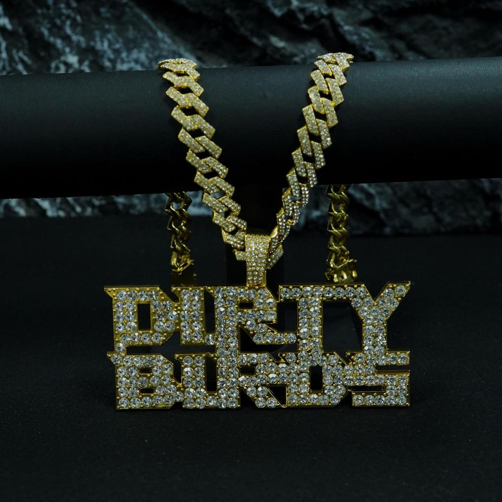 Dirty Birds Diamond Alloy Pendant Necklace - Rock Punk Football Team Men's Jewelry