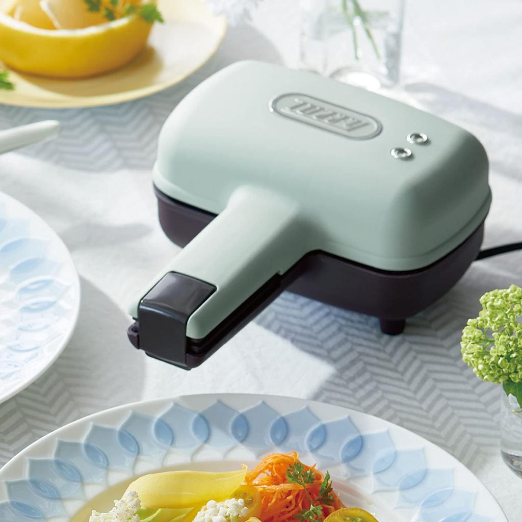 Half Hot Sandwich Maker Baked In One Baked To the Living Alone [Toffy] K-HS3 (Pale Aqua) Piece, Single-serve Size, Brim, Easy, Retro, Cute, Breakfast,