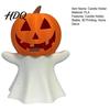 Zucca Decorativa Portacandele Fantasma di Halloween LED Elettronico Supporto Decorazione Festa Autunnale Ornamento Stampato 3D per Festa Casa
