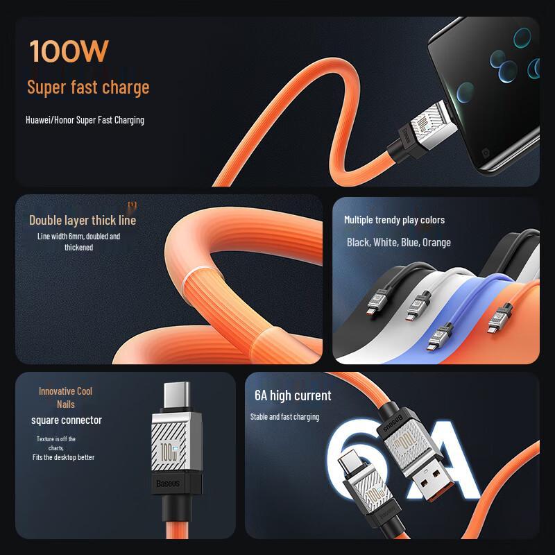 Baseus Cablu de Încărcare Super Rapidă Type-C 100W
