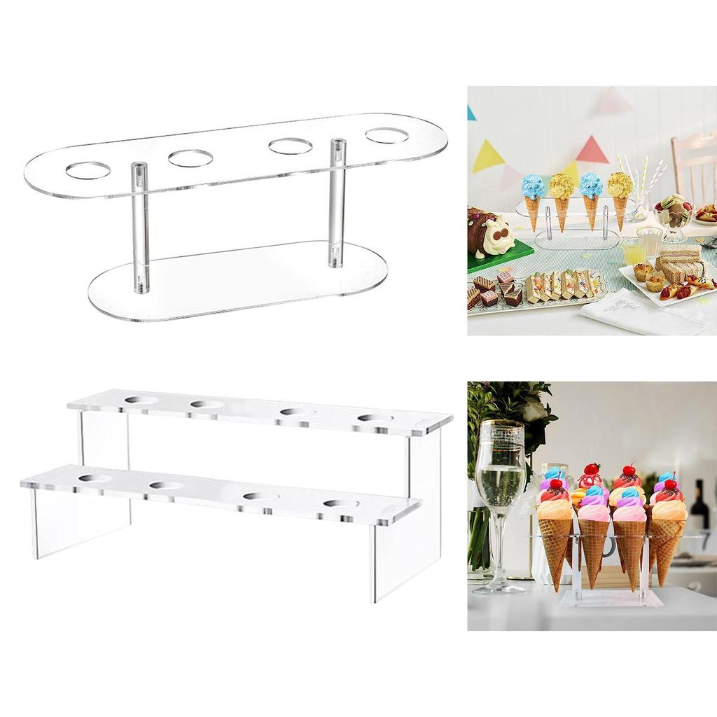 Acrylic Ice Cream Cone Holder Stand, Waffle Roll Sushi Display Stand, Cupcake Stand, Cupcake Baking Rack for Anniversaries