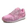 Fashion 2025Women Casual Glitter Shoes Mesh Flat   Sequin Vulcanized Shoes Lace Up Sneakers Outdoor Sport Running Shoes