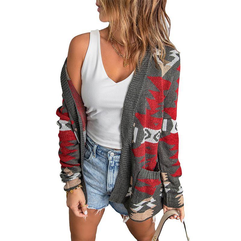 Fall and Winter New Arrival Long Sleeves Knitting Sweater Women 2024 European and American All-Matching Fashion Mid-Length Sweater Cardigan Coat Women