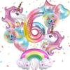 Unicorn Digital Balloon Set for Children's Birthday Party Rainbow 1-9 Birthday Party Balloon Decoration
