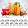 12Pcs Stainless Steel Split Type Glass Jar Lids Round Lkproof Sling Covers Kitchen Supply(XH00179 Gold )