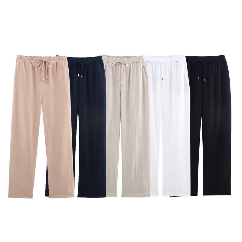 Kaslead New Women clothes Western Style Blended Straight High Waist Casual Trousers 9929041 251