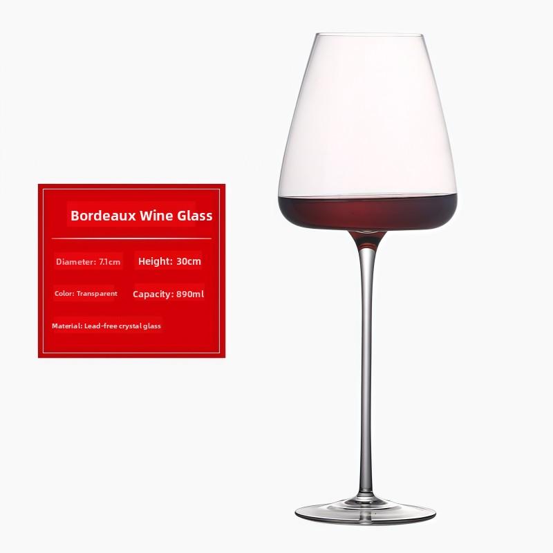 Elegant Crystal Glass Wine Glasses Concave Bottom Large Size Luxury Home Use European Style High Footed Red Wine Glasses
