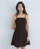 Adowl Lace Taping Mini Dress - Brown