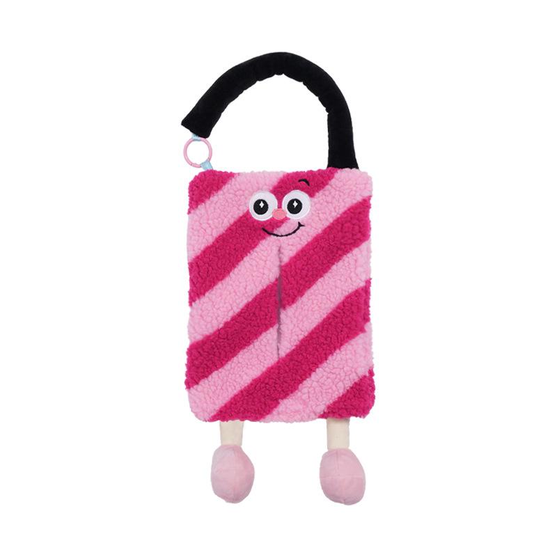 Creative cartoon car tissue box plush monster car seat back hanging paper box Internet celebrity inside tissue box