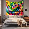 Boho Chic Wall Tapestry With Moon Phase Floral Starry Sky Design Bedroom Yoga Studio Decor