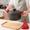 1Pair Triangle Pot Handle Cap Non-slip Heat Insulation Glove High Temperature Resistance Cotton Gloves Portable Kitchen Gadget