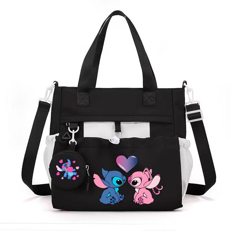 

Сумка-тоут из нейлоновой ткани большой вместимости, сумка для репетиторства для студентки, универсальная наплечная сумка-мессенджер, сумка для книг для занятий чёрный