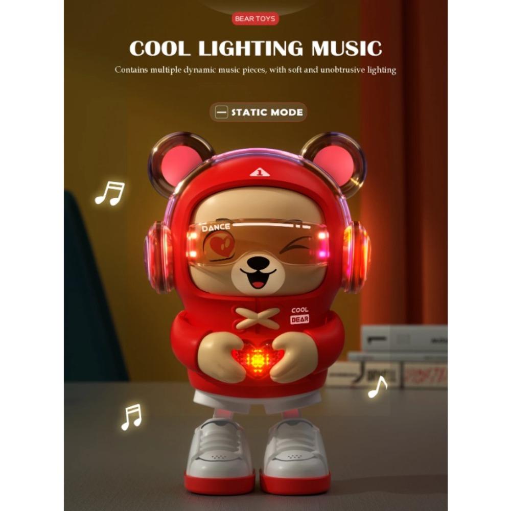 Dancing Bear Baby Dragon Toys, Lighting and Dancing Robot Mode Cute Shape 2 Gear Switches for 3+ Childs Not Include Battery