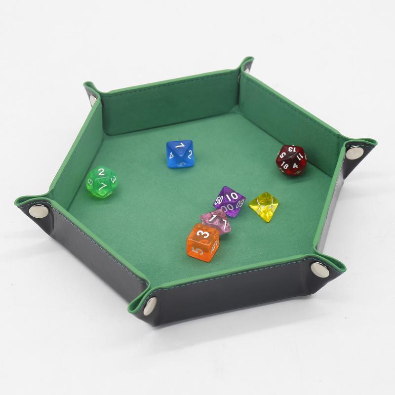 Hexagonal Folding Dice and Sundries Storage Box for Board Games