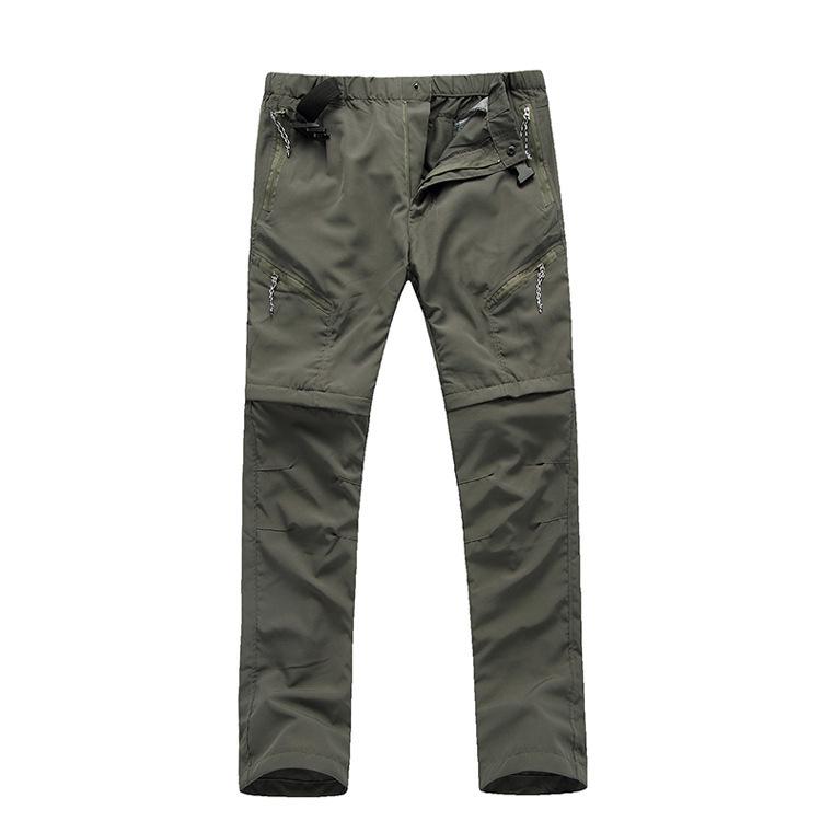 

Унисекс быстросохнущие дышащие брюки, легкие водонепроницаемые трансформируемые шорты для хайкинга Medium армия зеленый