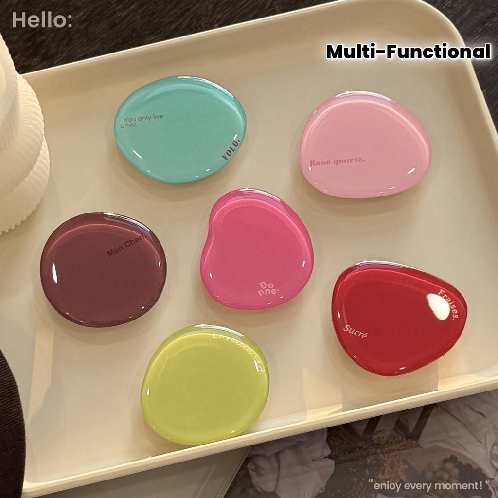 Ins Style Minimalist Colored Crystal Back Sticker, Expandable Multifunctional Folding Resin Lazy Frame
