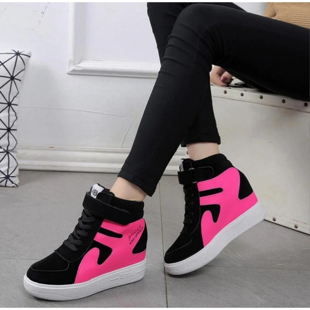 red sneakers women 2024 High top Platform Sneakers women Casual Wedges shoes Womens Shoes Black Platform Vulcanize Shoes Women