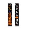 Spooky Festive Porch Sign Set Halloween Xmas Dual Door Curtain Gothic Banner Hanging Scary Merry Party Decor