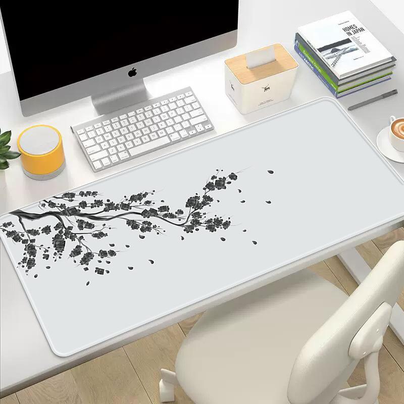 Fresh Cherry Blossom Chinese Trend Style Mouse Pad Extra-large Thickened Office and Study Pad Japanese Non-slip Desk Mat