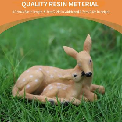 Indoor Outdoor Resin Deer Statue,Resin Deer Statues Figurine Sculpture Lawn Ornaments Garden Animal Deer Statue