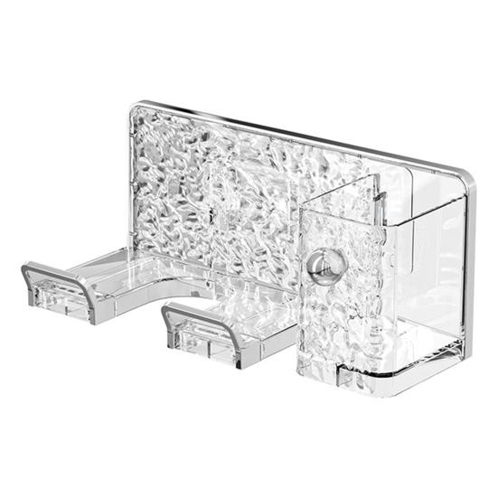 

Стеллаж для хранения фена, настенный, без ударов, с волнистой текстурой, клей для ванной, держатель для фена с футляром для хранения, расческа для зубной щетки