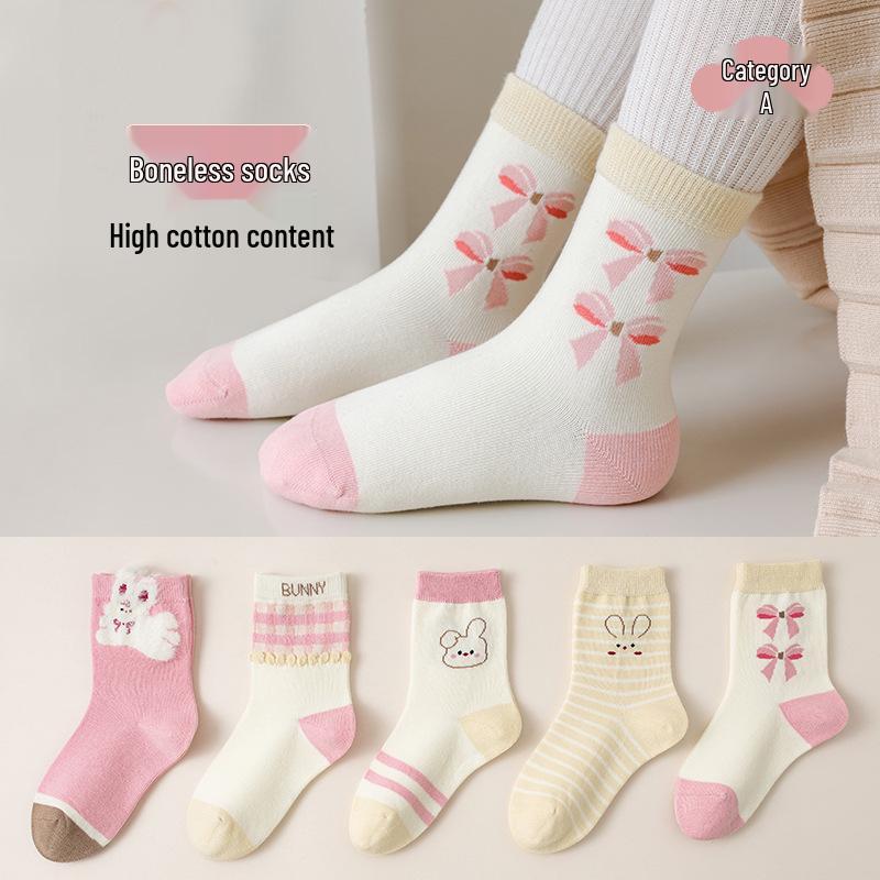 

Девочки Осень & Зима Бесшовные Антипиллинговые Хлопковые Носки - Класс А для Младенцев, Детей и Подростков 1-3 years [11-13 cm, size 16-19]