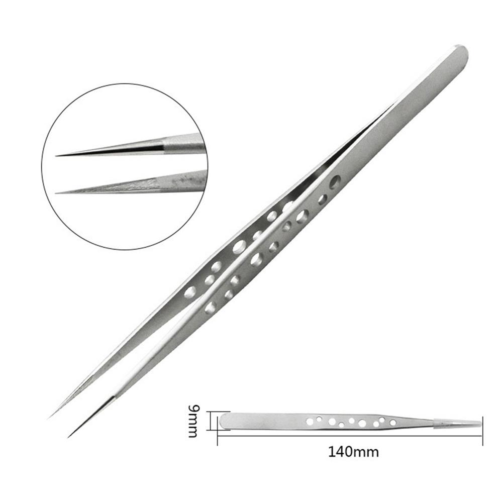 Tweezers Stainless Steel Straight Tip 124-140mm 1pcs