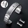 Luxury Curved Flat End Watch Strap 20mm 21mm 22mm Solid Stainless Steel Bracelet for Rolex for Oyster Metal Folidng Buckle Band