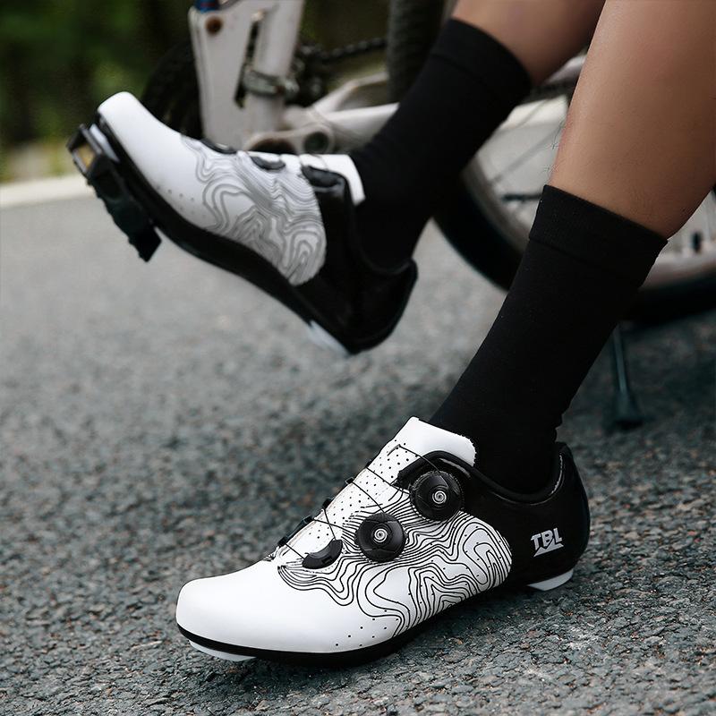 New Unlocked Cycling Shoes Men's Lock Shoes Mountain Bike Cycling Shoes Road Bike Unlocked Shoes Hard-soled Cycling Shoes