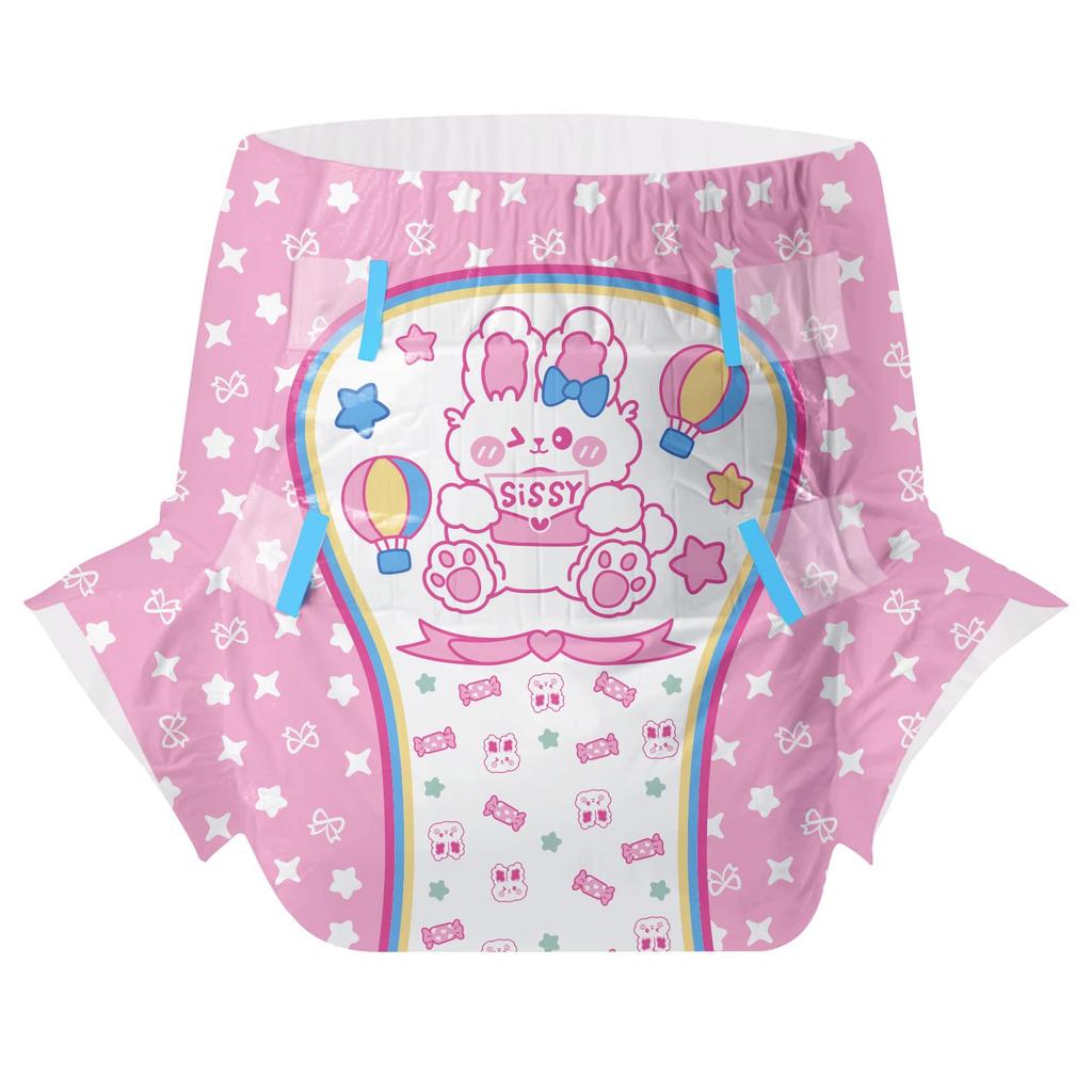 CutiePlusU Vuxenblöjor (Provpaket med 10 stycken), Unisex Inkontinensbyxor med Etiketter, Mycket Absorberande Torr Yta - Sissy Baby (Stor 95-120cm)