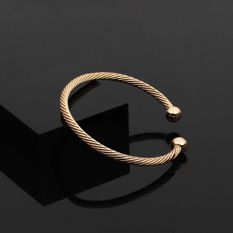 European and American jewelry, brass embossed open bracelet, personalized versatile bracelet retro trend