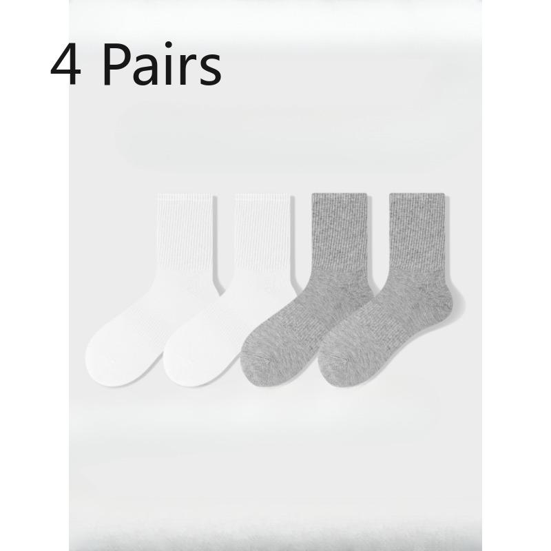 4 Paar Damen Frühling und Sommer Neue Mode Sport Freizeit Reine Farbe Deodorant Feuchtigkeitstransport In der Röhre Socken