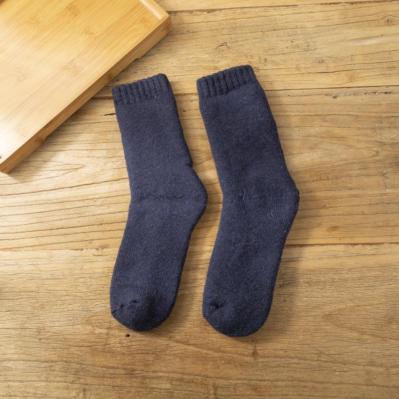 

Men s Extra Thick Fleece-Lined Winter Wool Socks One Size темно-синий